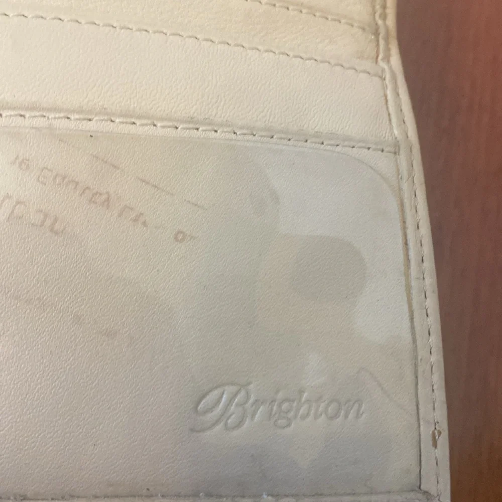 VTG 80’s Brighton Ivory Croc Pebble leather organizer crossbody wallet purse